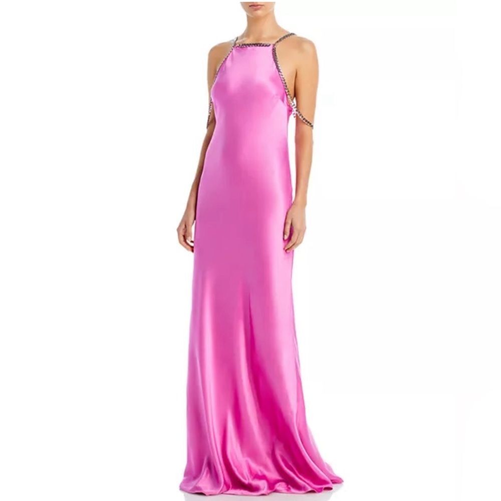 L’Agence Majesty Chain Trim Gown in Pink, NWT, Size 2 - Picture 2 of 16